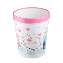 Fashion Cartoon Printing Open Top Plastic Dust Bin